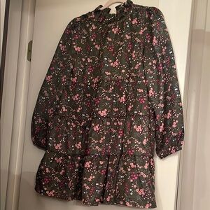Janie and Jack Floral Dress - Green and Pink